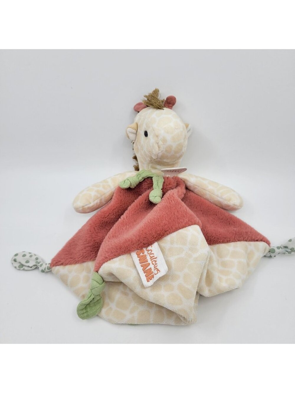 Doudou et Compagnie Paris Couleurs Savane GIRAFFE Security Blanket Lovey 9"